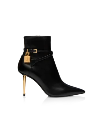 85Mm Leather Padlock Ankle Boot