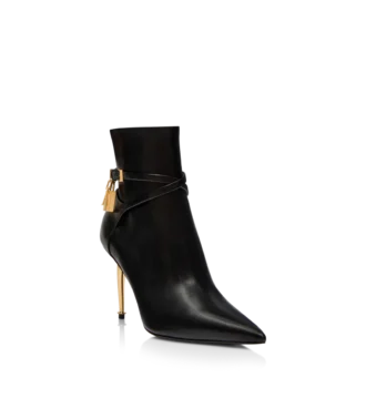 85Mm Leather Padlock Ankle Boot