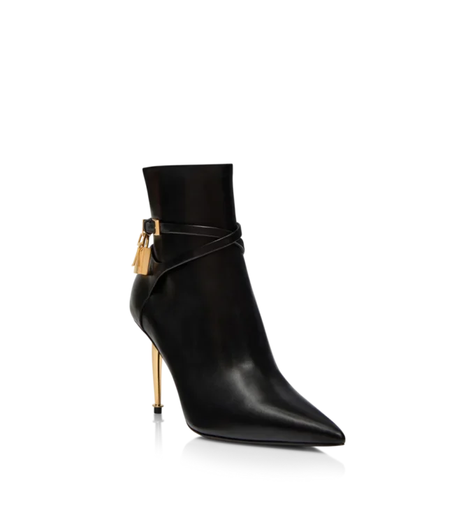 85Mm Leather Padlock Ankle Boot