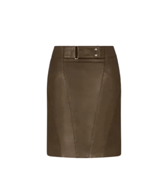Above the Knee Leather Pencil Skirt