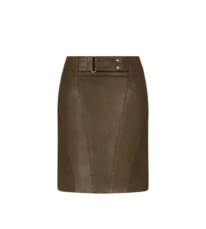Above the Knee Leather Pencil Skirt
