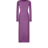Ankle Length Crewneck Silk Dress