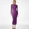 Ankle Length Crewneck Silk Dress