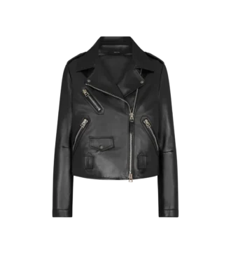 Asymmetric Leather Biker Jacket