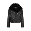 Asymmetric Leather Biker Jacket with Shearling Asymmetric Leather Biker Jacket with Shearling