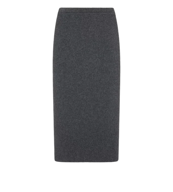 Below the Knee Cashmere Cotton Skirt