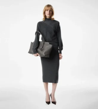 Below the Knee Cashmere Cotton Skirt