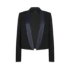 Bi-Color Single Breasted Shawl Lapel Cropped Tuxedo Jacket
