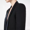 Bi-Color Single Breasted Shawl Lapel Cropped Tuxedo Jacket