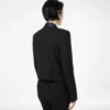 Bi-Color Single Breasted Shawl Lapel Cropped Tuxedo Jacket
