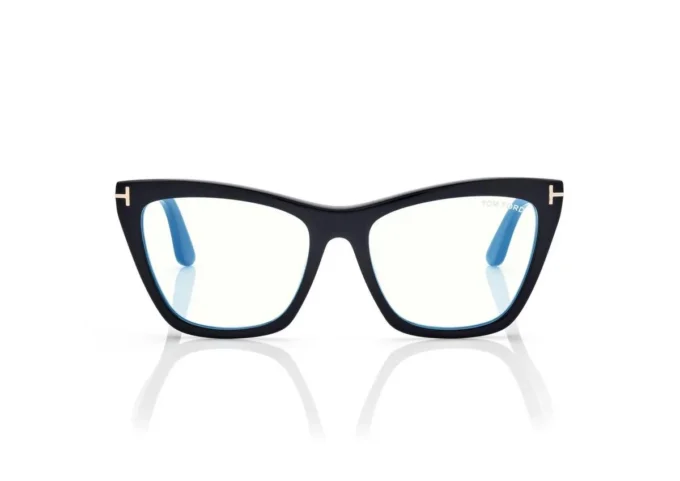 Blue Block Cat Eye Opticals with Clip on Sunglasses