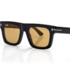 Blue Block Fausto Opticals with Clip on Sunglasses