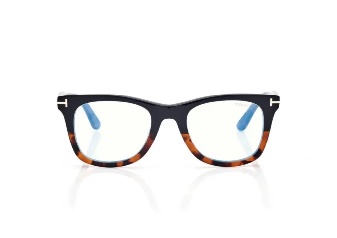 Blue Block Square Opticals with Clip on Sunglasses
