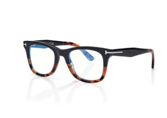 Blue Block Square Opticals with Clip on Sunglasses