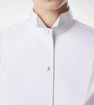 Bonded Cotton Silk Blend Poplin Cropped Shirt