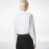 Bonded Cotton Silk Blend Poplin Cropped Shirt Bonded Cotton Silk Blend Poplin Cropped Shirt