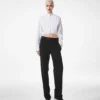 Bonded Cotton Silk Blend Poplin Cropped Shirt Bonded Cotton Silk Blend Poplin Cropped Shirt