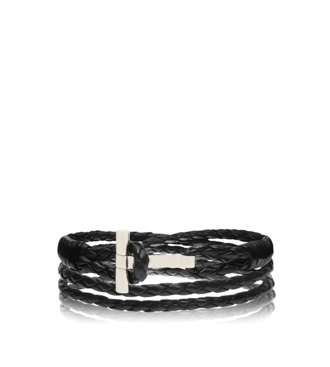 Braided Leather T Bracelet