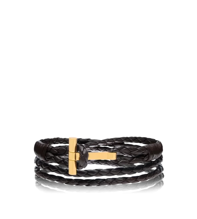 Braided Leather T Bracelet