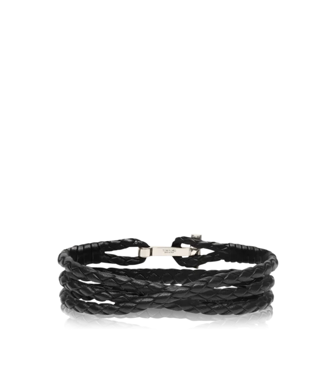 Braided Leather T Bracelet