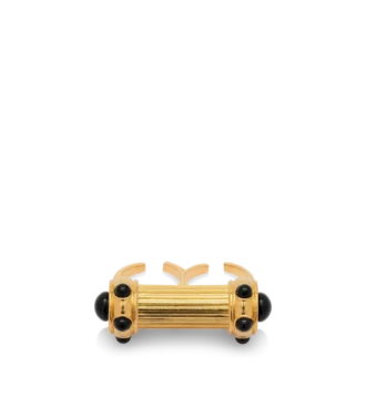 Brass and Crystal Cabochons Ring