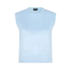 Brushed Silk Jersey Knit Crewneck Tank