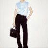 Brushed Silk Jersey Knit Crewneck Tank