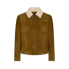 Brushed Suede Shearling Collar Trucker