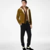Brushed Suede Shearling Collar Trucker