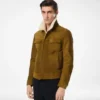 Brushed Suede Shearling Collar Trucker