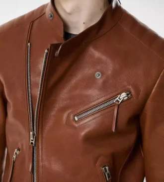 Buffalo Grain Leather Asymmetric Racer