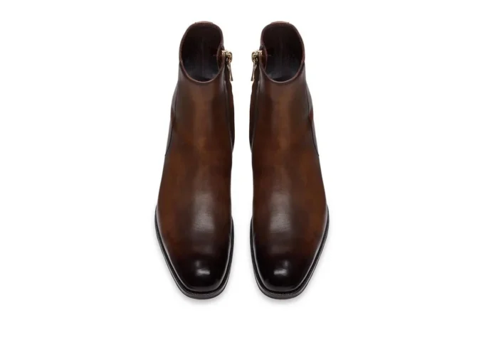 Burnished Leather Edgar Zip Boot