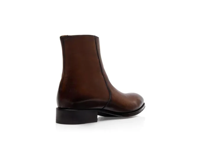 Burnished Leather Edgar Zip Boot