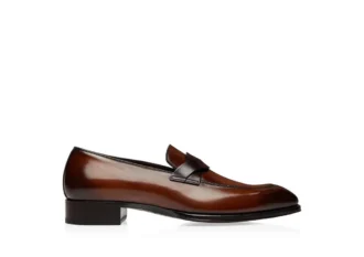 Burnished Leather Elkan Twisted Band Loafer