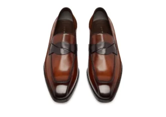 Burnished Leather Elkan Twisted Band Loafer