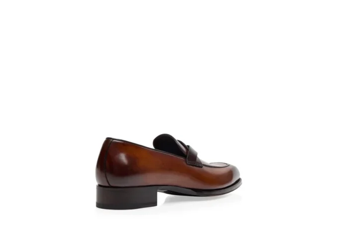 Burnished Leather Elkan Twisted Band Loafer