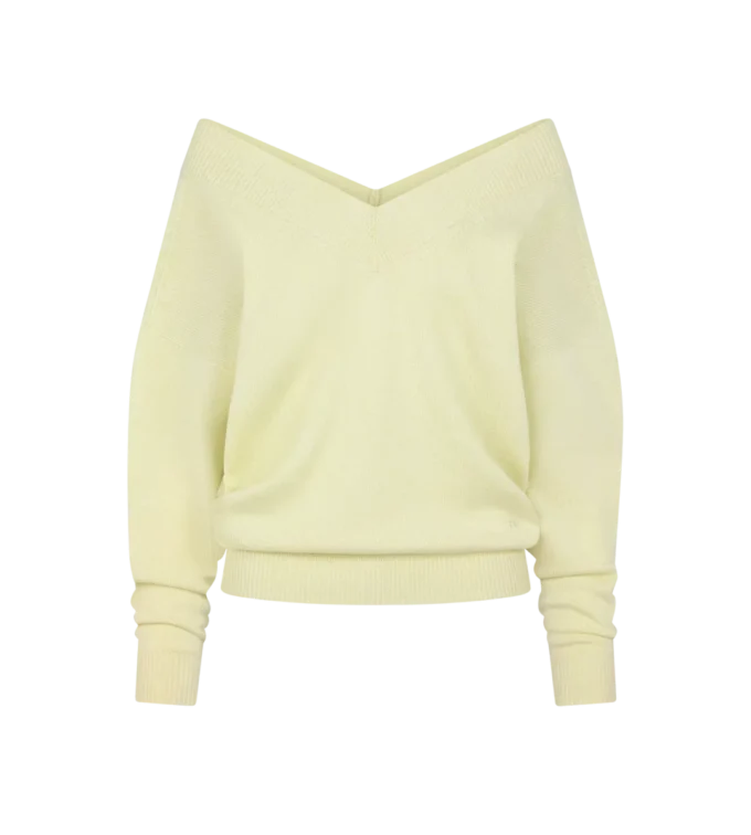 Cashmere Off the Shoulder V-Neck Knit
