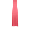Cashmere Silk Long Slash Neck Dress with Open Back