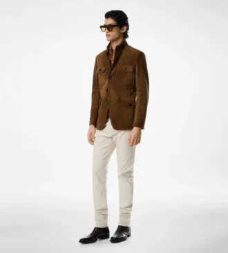 Cashmere Suede Military Jacket