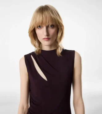 Cocktail Dress with Cut Out and Scarf Detail
