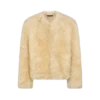 Collarless Shearling Jacket