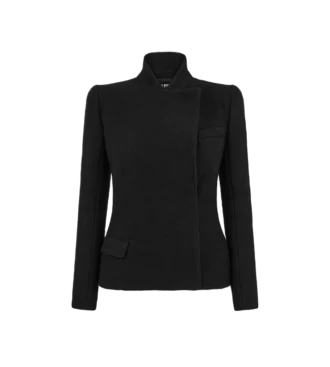 Compact Stretch Boucle’ Wrap Jacket
