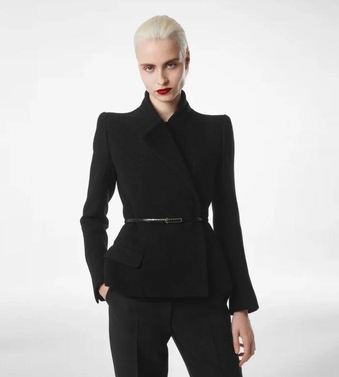 Compact Stretch Boucle’ Wrap Jacket Compact Stretch Boucle’ Wrap Jacket
