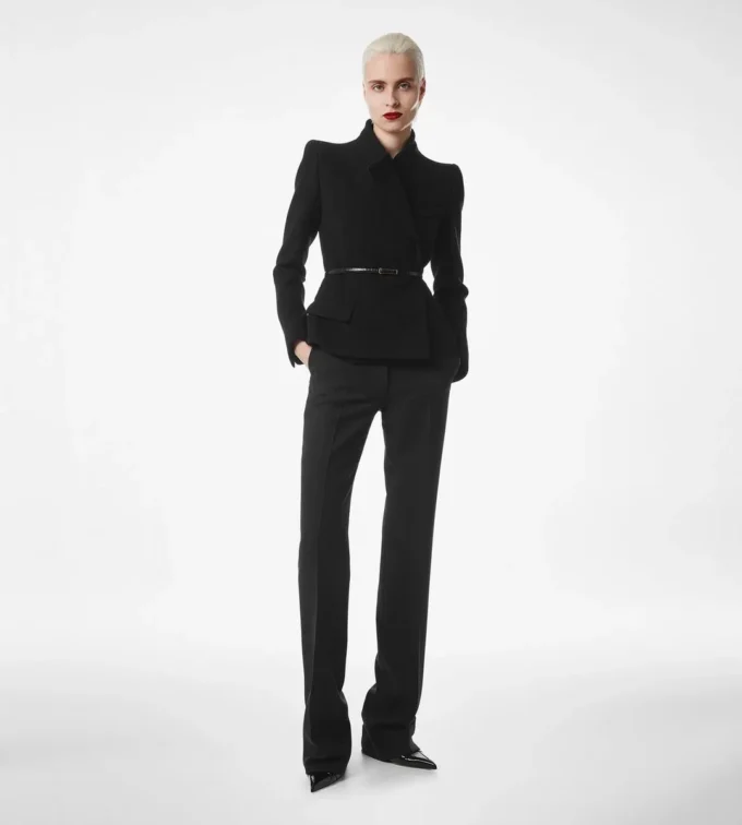 Compact Stretch Boucle’ Wrap Jacket Compact Stretch Boucle’ Wrap Jacket