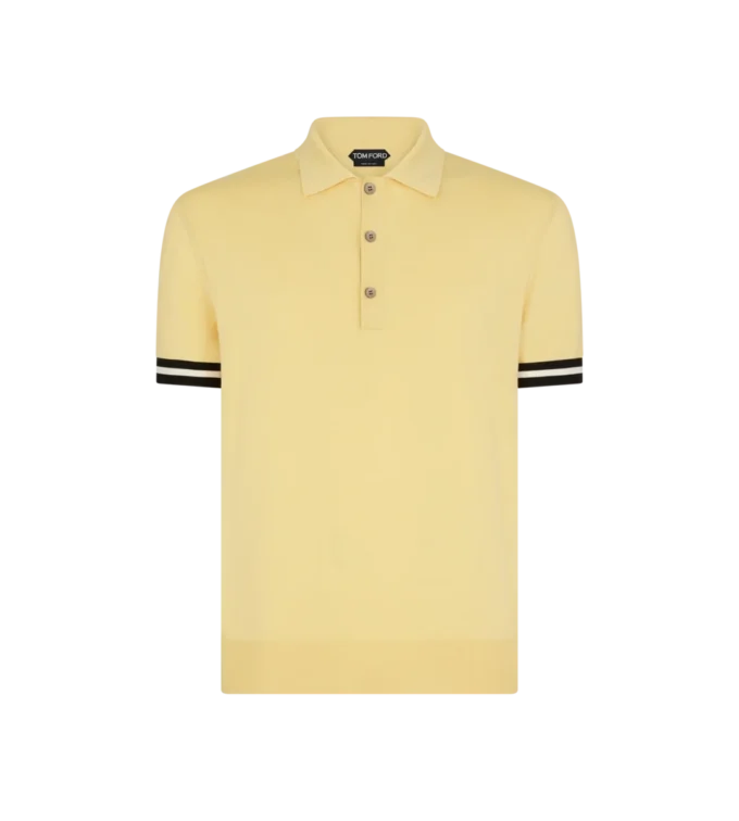 Contrast Piping Cotton Silk Polo