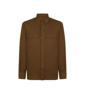 Cotton Linen Drill Military Shirt