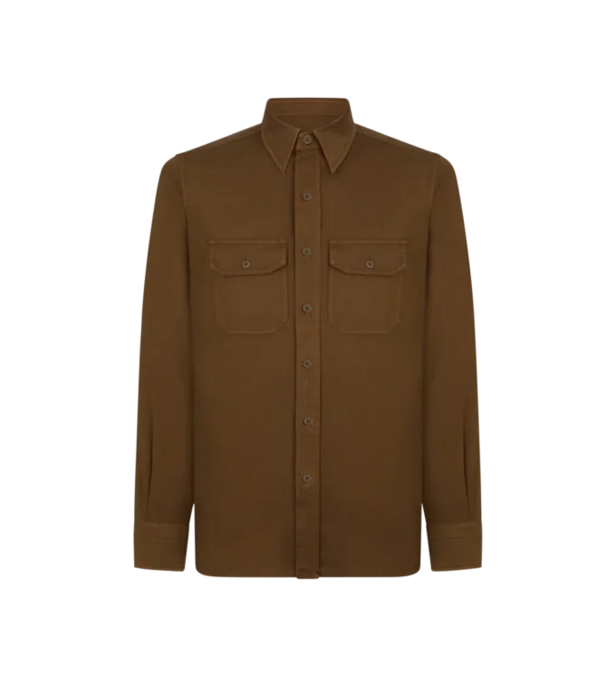 Cotton Linen Drill Military Shirt
