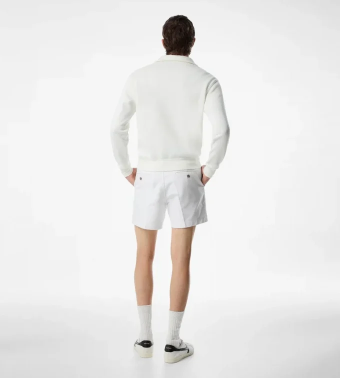 Cotton Satin Tailored Shorts