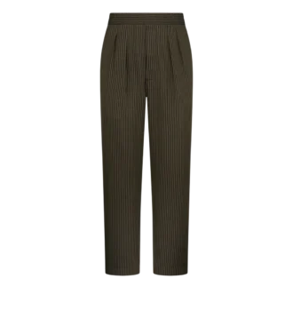 Cotton Silk Bengal Stripe Pleated Lounge Pant