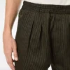 Cotton Silk Bengal Stripe Pleated Lounge Pant